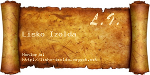 Lisko Izolda névjegykártya